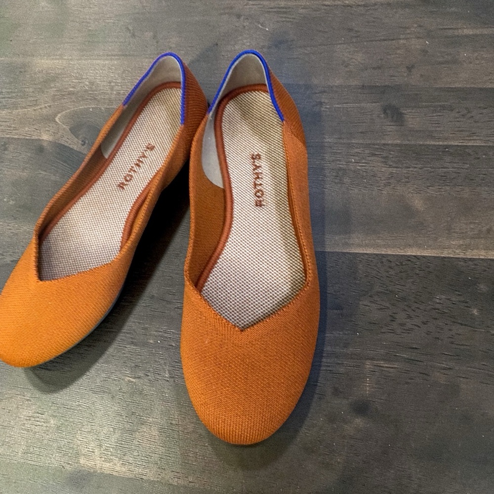 Rothy’s The Daily Knit Flat Rust Burnt Orange Size 9.5